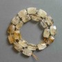 Citrine Beads, Faceted Brick Shape, 16–17×11–12 mm, Seed Beads 4 mm+, on Thread, 40 cm+