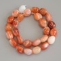 Carnelian Faceted Beads, diameter 16-19×11-13 mm, on a thread, length 40 cm
