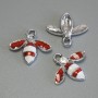Pendant 'Insect' enamel silver-tone metal, diameter 15×16.5 mm, pack of 3 pcs