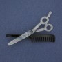 Brooch 'Scissors with Comb', Acrylic Silver-Tone