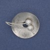 Accent Brooch with Pearls and Rhinestones, Silver-Tone Metal 32x40mm+