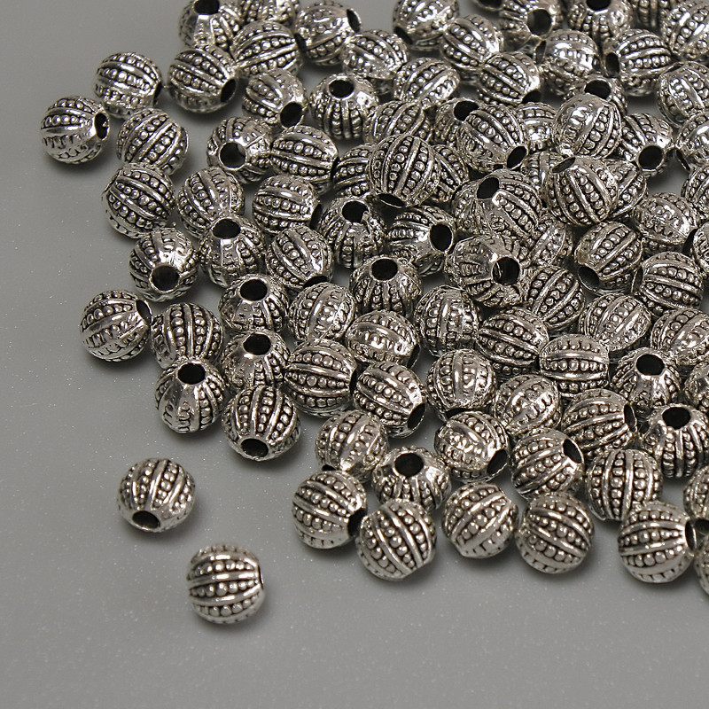 Silver Bead Insert Metal Color Silver Diameter 4x3.5mm+- Hole, Packaging 20g (~120pcs)