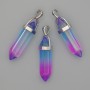 Pendant made of multicolored glass in the shape of a hexagonal crystal ball 8x31x41 mm+