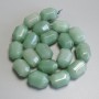 Nephrite Beads, Faceted, Diameter 20×14 mm ± on Thread, Length 40 cm+