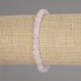 Pink Quartz Bracelet with Faceted Cubes, 5x5 mm, 18 cm Length, Stretch Bracelet