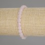 Bracelet Pink Quartz, Faceted Coin Beads, 6 mm Diameter, 18 cm Length +/- Stretch