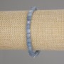Aquamarine bracelet with faceted cube beads, 5×5 mm diameter, 18 cm length, stretch