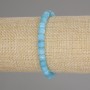 Aquamarine Faceted Cube Bracelet, 5×5 mm, 18 cm, stretch