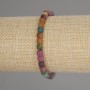 Faceted Tourmaline Cube Bracelet, 5x5 mm, 18 cm length, stretch bracelet