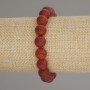 Carnelian bracelet with smooth beads, 10 mm diameter, 18 cm length, stretch