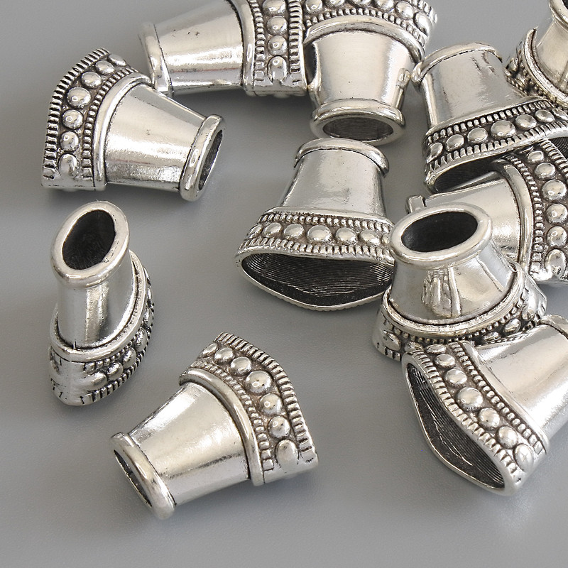 End cap hardware, diameter 14×15 mm, hole diameter 6 mm ± 13 mm ±, silver-colored metal, pack 20 g ± 13 pcs ±