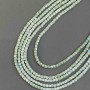 Green Czech Crystal Beads with Gasoline Finish on Thread, Faceted Cubes, 4x4 mm, 38 cm Length +