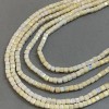 Yellow Czech Crystal Beads with gasoline coating on thread, faceted cube, diameter 4x4 mm, length 38 cm