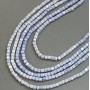 Blue Czech Crystal Beads with Gasoline Tint on Thread, Faceted Cube, 4×4 mm Diameter, 38 cm Length