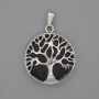 Clearance! Lava Pendant in Bezel 'Tree', diameter 27 mm ±, length 37 mm ±
