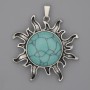 Sun pendant Turquoise (single piece) 39mm+-, length 46mm+-