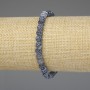 Blue Frosted Agate Bracelet with 6mm Smooth Beads, 18 cm Stretch