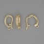 Detachable bail for pendants, diameter 18x3 mm ±, white crystals, gold-toned metal