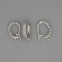 Fittings detachable bail for pendants, diameter 18x3mm+- white rhinestones silver metal colour 1 pc