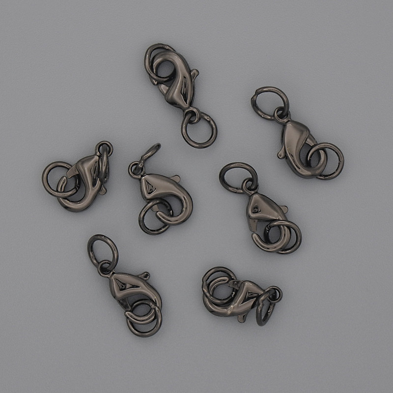 Carabiner Clasp 10×5 mm, black metal color