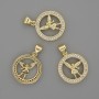 Angel Pendant 16 mm, length 22 mm, golden metal