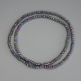 Rainbow Hematite Beads, Faceted Rondelle 3x2mm +/- On Beading Thread, 40 cm Length