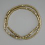 Gold-Colored Hematite Beads, Faceted Square Rondelle 3x2 mm +/- on a beading thread, Length 40 cm+