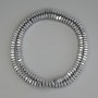 Hematite beads, silver color, faceted square rondel 4x2mm ± on thread, length 40 cm+