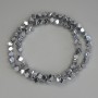 Hematite Beads, Silver Color, Cube-Shaped with a 4x4 mm Through Hole, on Thread, Length 38 cm