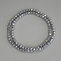 Hematite Beads, Silver Color, Faceted Round Bead 4mm +/- on Thread, 38 cm Long