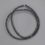 Hematite Beads, Square Rondelle 3x2mm on a cord, length 40 cm+