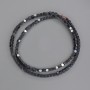 Hematite Cubic Beads 3x3mm on Beading Thread, Length 40 cm+