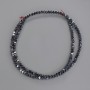 Hematite cube beads with a through hole 2x2 mm on thread, length 42 cm+