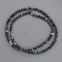 Hematite cube beads with transverse hole 3x3mm ± on beading thread, length about 40 cm+