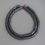 Hematite Rondelle Beads 6x3mm on Beading Thread, Length 40 cm+