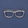 Brooch 'Glasses' silver-colored metal 40x16mm+