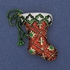 New Year Boot Brooch, enamel, gold-tone metal, 45×34 mm +