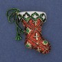 New Year Boot Brooch, enamel, gold-tone metal, 45×34 mm +