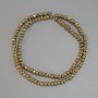 Hematite beads, gold-colored, faceted rondelle 4x3mm on thread, length 38 cm+