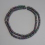 Rainbow Hematite Beads, Faceted Rondelle, 4x2 mm ± on Thread, Length 38 cm