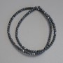 Hematite Beads, Faceted, 3x3mm ± on Thread, Length 37 cm+
