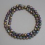 Rainbow hematite beads, rainbow-colored faceted 6mm beads on beading wire, length 38 cm+