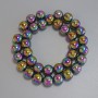 Rainbow hematite beads, smooth round 12 mm ±, on thread, length 40 cm+