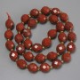 Red Jasper beads, faceted grain shape, 10x9 mm diameter, 3 mm seed beads, 39 cm length on thread