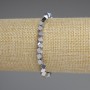 Hematite cube bracelet with crosswise hole, silver color, 4x4 mm, length 18 cm, stretch