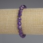 Amethyst bracelet with faceted beads, 8x7 mm diameter, 18 cm length, stretch