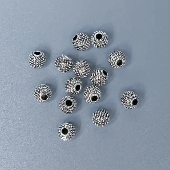 Bead insert findings, silver metal color, 5×5 mm diameter, hole diameter 1.5 mm ±, packaging 20 g (approx. 48 pcs)