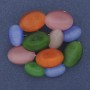 Brooch-Pendant Accent Multicolored Cat's Eye Silver-Colored Metal 49x45 mm+