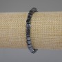Bracelet with faceted hematite cubes, 5x5x5 mm, 5 mm diameter ±, 18 cm length stretch