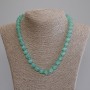 Cat's Eye Necklace with Smooth Beads, 9.5 mm Diameter, 50 cm Length +/- with Clasp